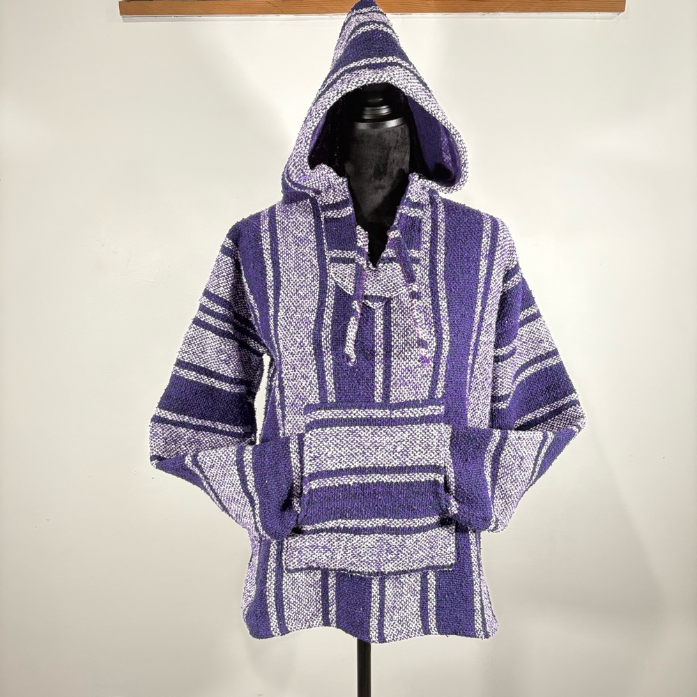 Men's Purple Striped Baja Hoodie